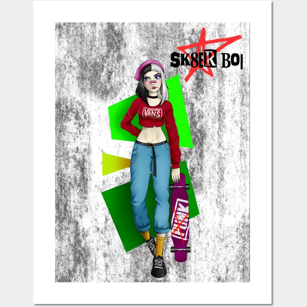 sk8er boi grunge background Wall Art by PAINO kio